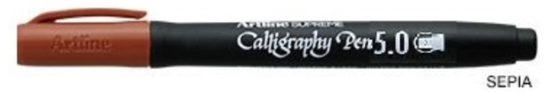 Marker ARTLINE Supreme Calligraphy, varf tesit din fetru 5.0mm - maro