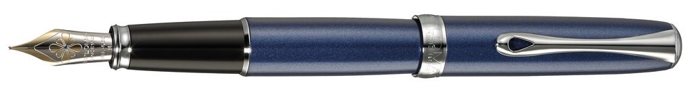 DIPLOMAT Excellence A2 - Midnight Blue Chrome - stilou cu penita M, aurita 14kt.