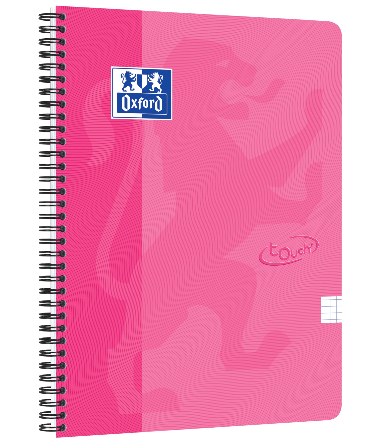 Caiet cu spirala A4, OXFORD School Touch, 70 file-90g/mp, 4 perf, coperta carton roz - matematica