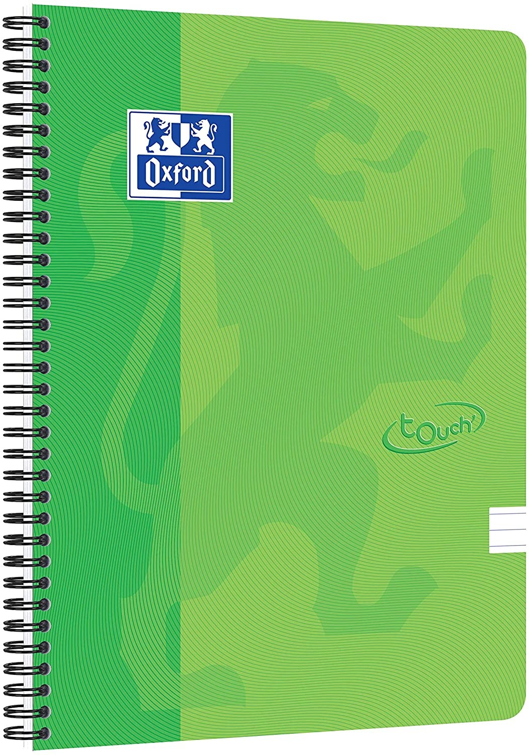 Caiet cu spirala A4, OXFORD School Touch, 70 file-90g/mp, 4 perf, coperta carton verde lime - dictando