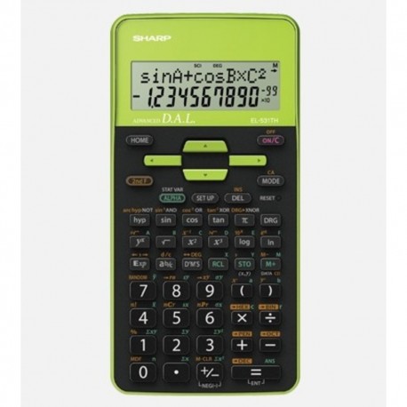 Calculator stiintific, 10 digits, 273 functiuni, 161x80x15mm, dual power, SHARP EL-531THBGR-negru/verde