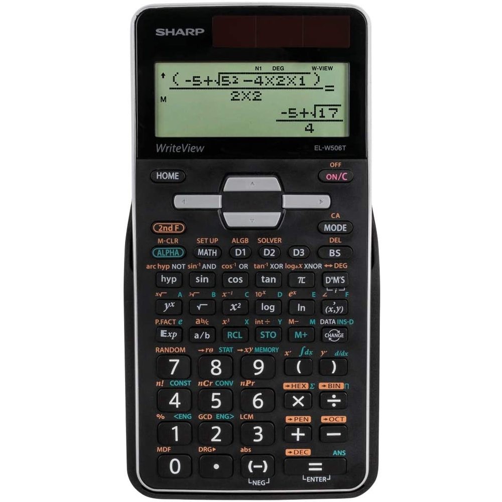 Calculator stiintific, 16 digits, 640 functii, 161x80x15 mm, dual power, SHARP EL-W506TBSL - argintiu