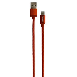 Cablu date GRIXX - 8-pin to USB Apple MFI License, impletit, lungime 1m - rosu
