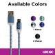Cablu date GRIXX - Micro USB to USB, impletit, lungime 1m - albastru/alb