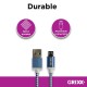 Cablu date GRIXX - Micro USB to USB, impletit, lungime 3m - albastru/alb
