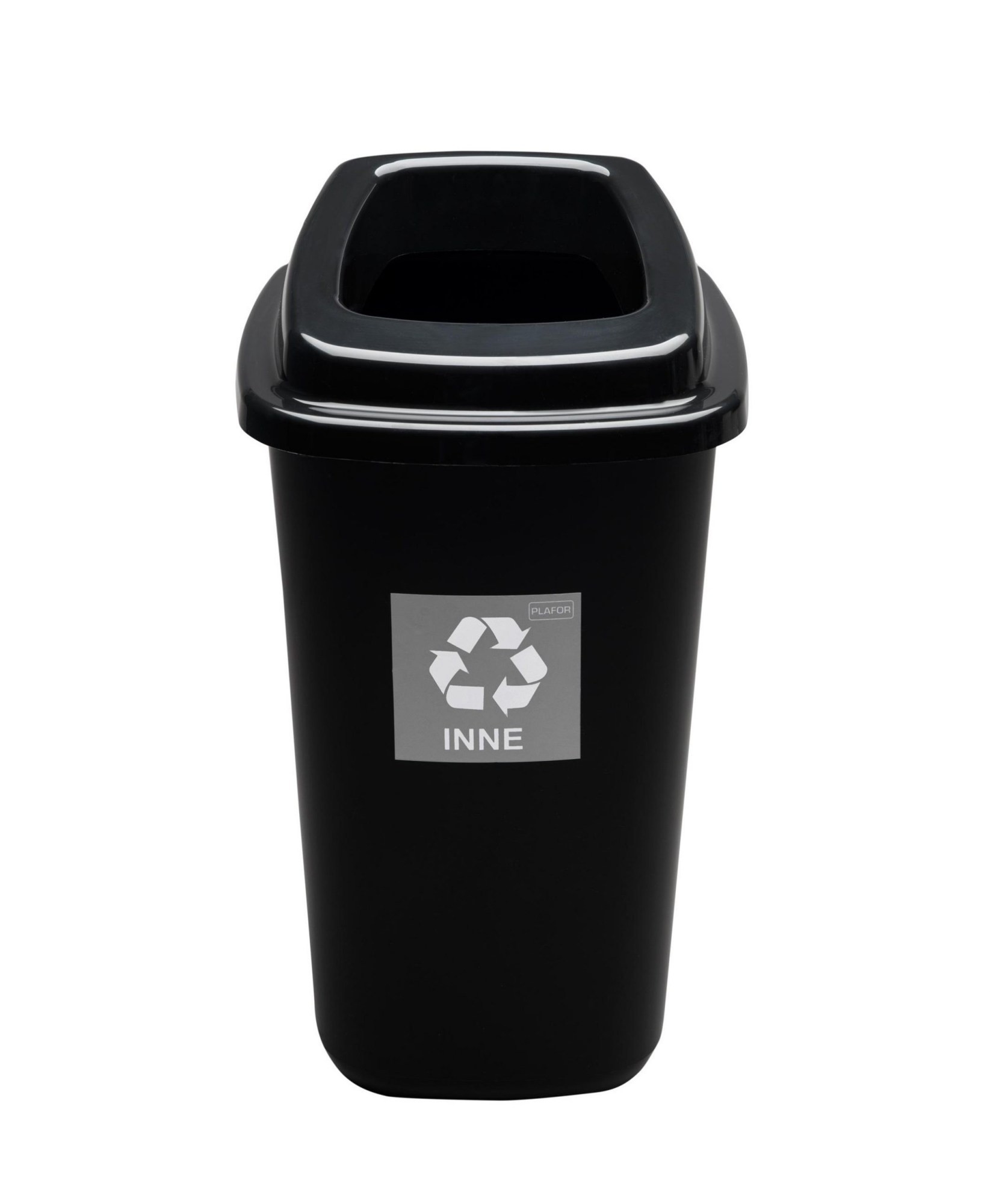 Cos plastic reciclare selectiva, capacitate 45l, PLAFOR Sort - negru cu capac negru - altele