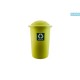 Cos plastic reciclare selectiva, capacitate 50l, PLAFOR Top - verde cu capac verde - sticla