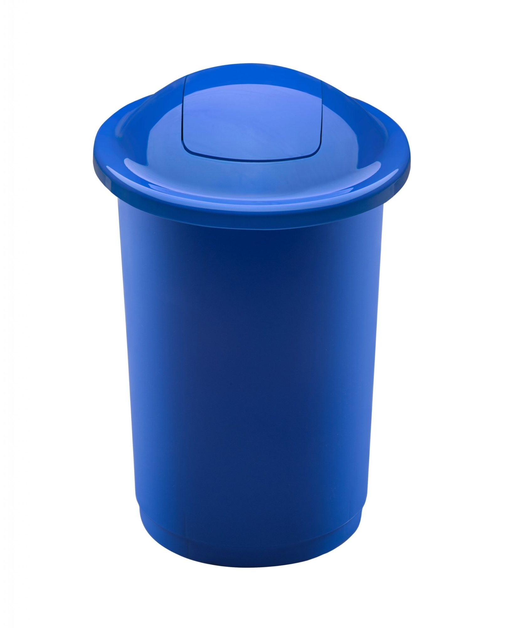 Cos plastic reciclare selectiva, capacitate 50l, PLAFOR Top - albastru cu capac albastru - hartie
