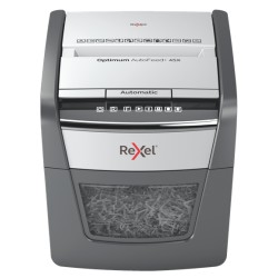 Distrugator documente automat REXEL OPTIMUM 45X, P4, cross-cut (confeti), 45 coli, cos 20l, negru-gri