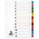 Index carton alb Mylar numeric 1-12, margine PP color, A4, 170g/mp, Q-Connect