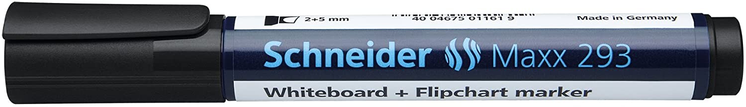 Marker SCHNEIDER Maxx 293, pentru tabla de scris+flipchart, varf tesit 2-5mm - negru