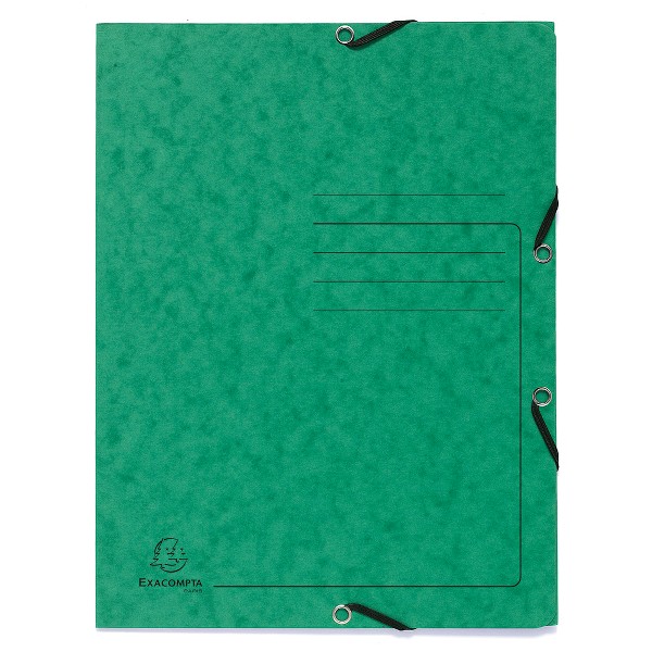 Dosar plic cu elastic Exacompta, carton, verde