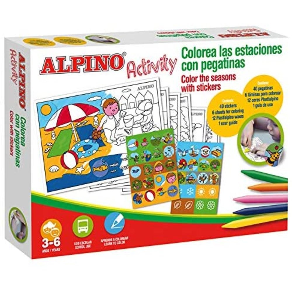 Cutie cu articole creative pentru copii, ALPINO Activity Stickers - Season of the year