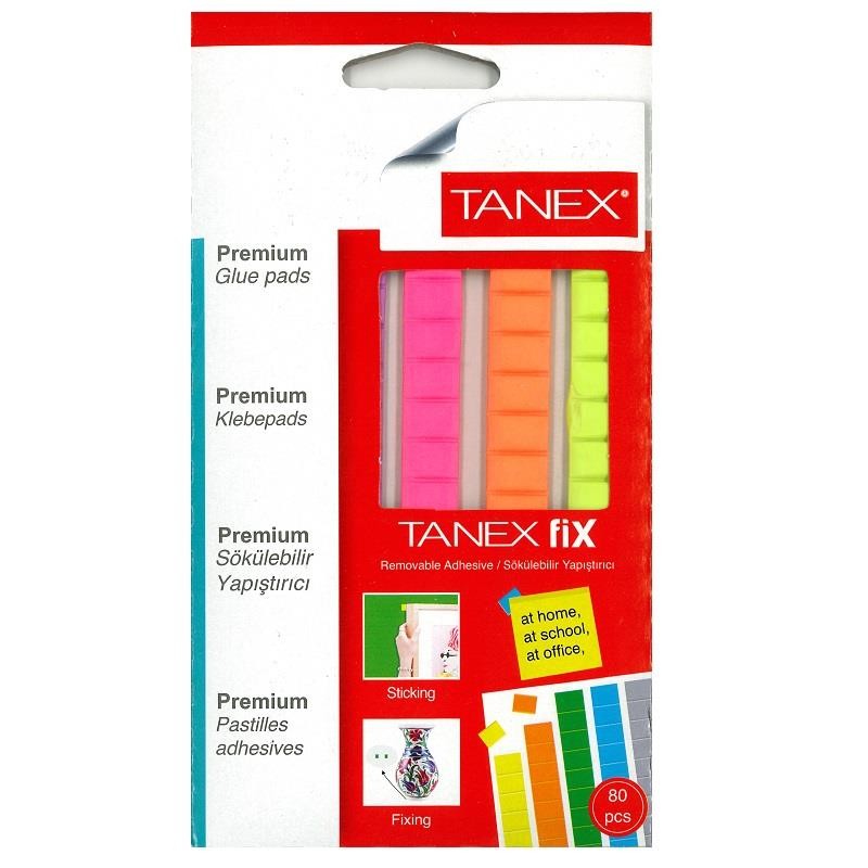 Pastile adezive nepermanente, 50gr, 85buc/set, TANEX Fix - color mix