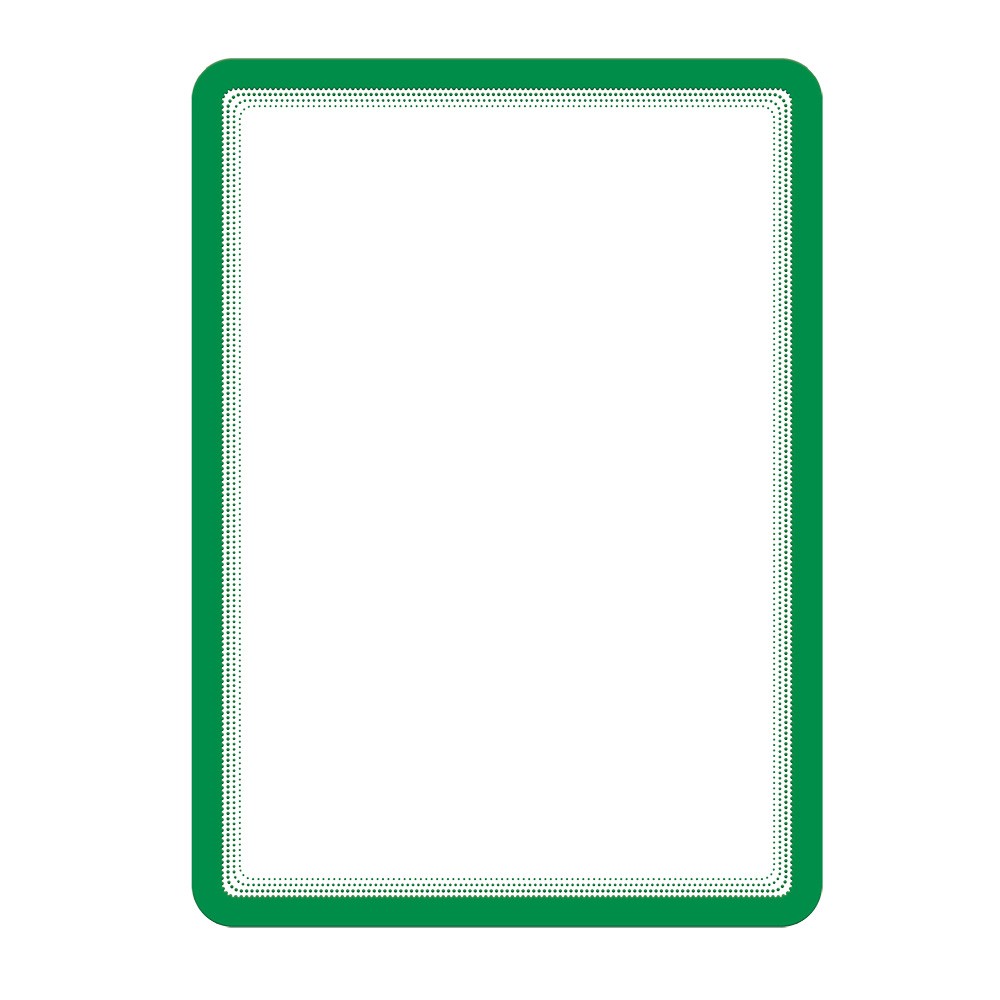 Buzunar magnetic pentru documente A4, cu rama color, 2 buc/set, TARIFOLD - rama verde