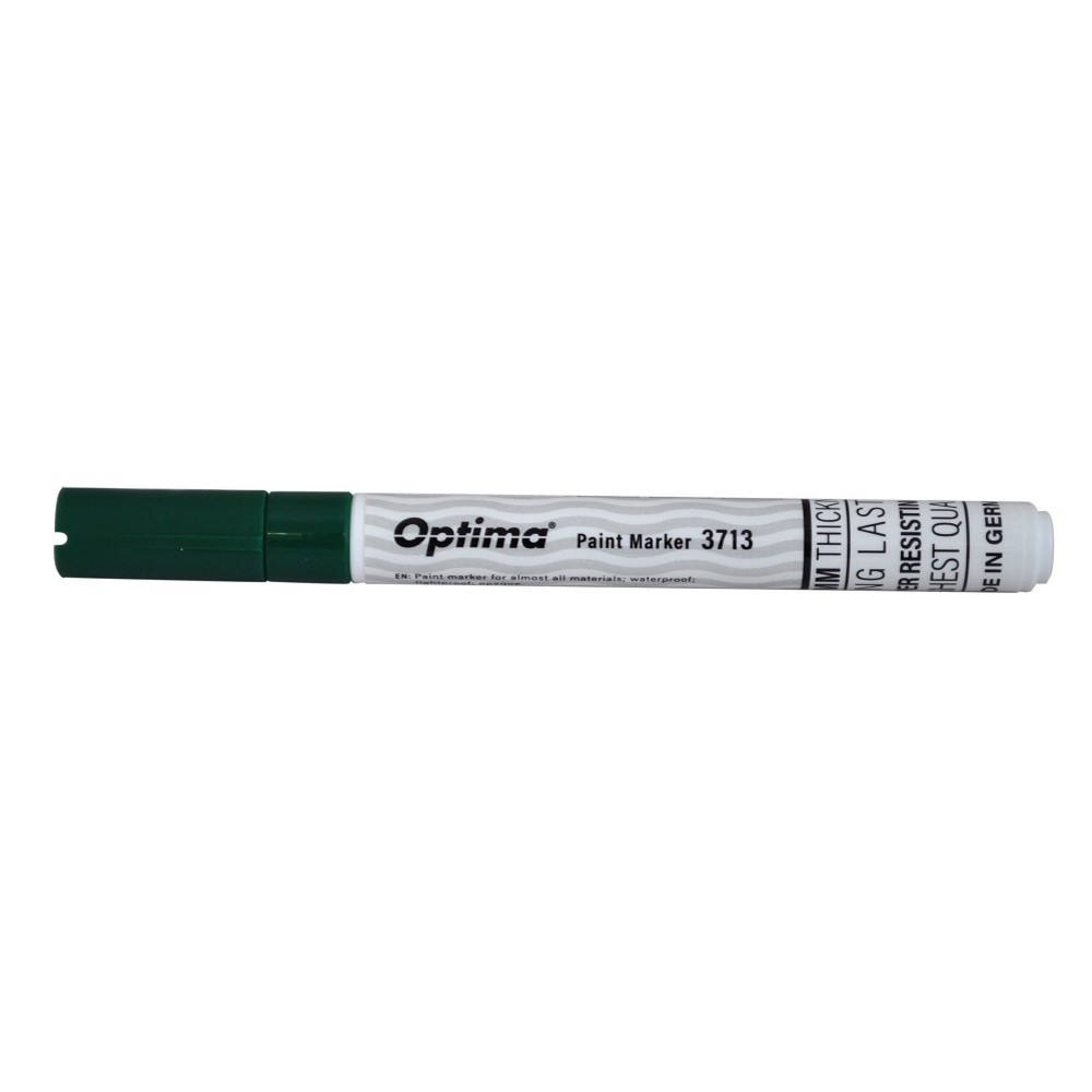 Marker cu vopsea Optima Paint 3713, varf rotund 2.0mm, grosime scriere 1-2mm - verde