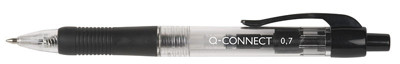 Pix cu mecanism, rubber grip, varf 1.0mm, Q-Connect - negru