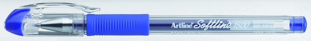 Pix cu gel ARTLINE Softline 1500, rubber grip, varf 0.7mm - albastru
