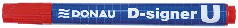 Permanent marker, varf rotund 2-4mm, corp plastic, DONAU D-Signer U - rosu