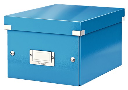 Cutie depozitare LEITZ WOW Click & Store, carton laminat, mica, albastru