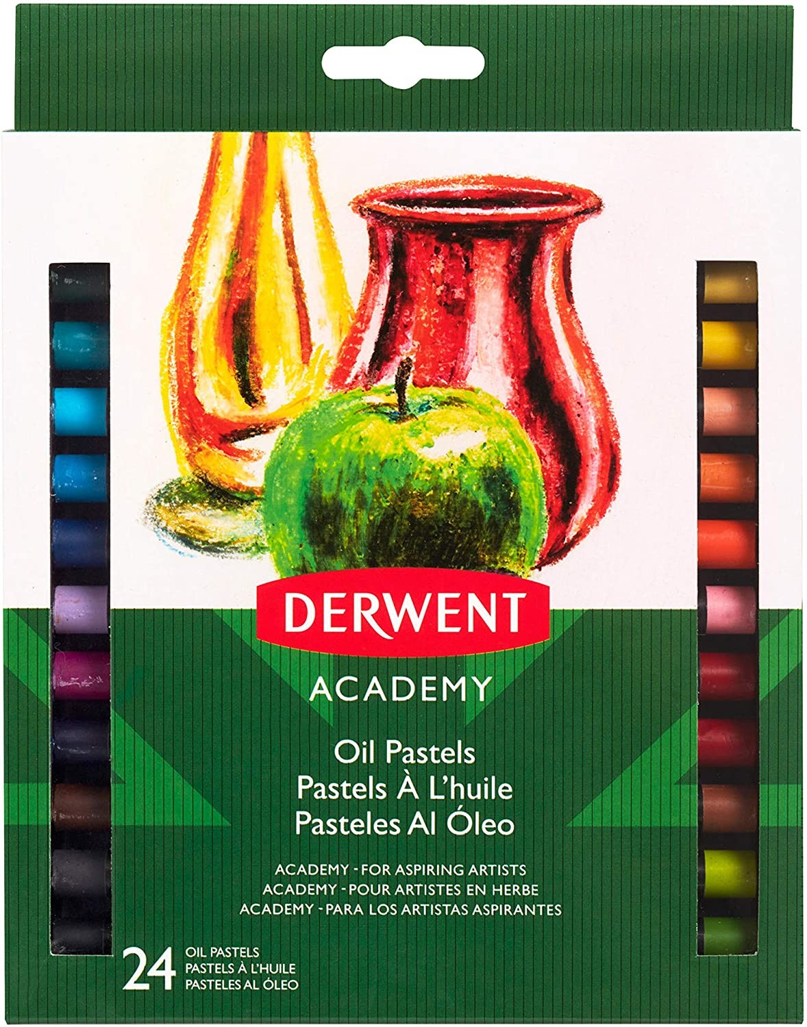 Creioane ulei pastel DERWENT Academy, 24 buc/set, diverse culori