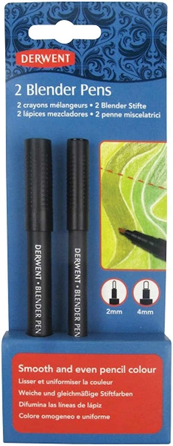 Marker DERWENT Professional, pentru amestec si estompare, 2 buc/ set, varf tip glont, 2 si 4 mm, blister