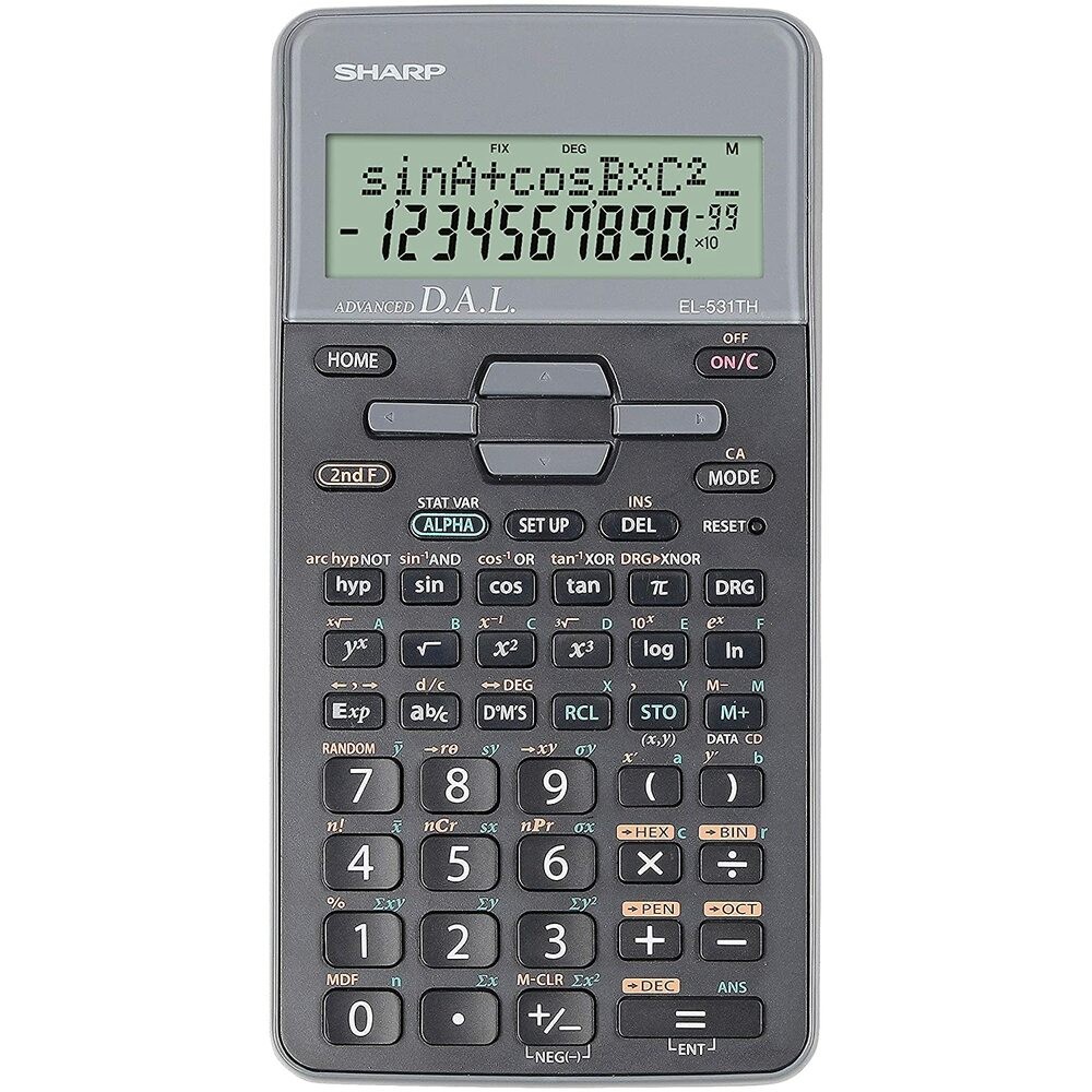 Calculator stiintific, 10 digits, 273 functii, 161x80x15mm, dual power, SHARP EL-531THBGR-negru/gri