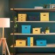 Cutie depozitare LEITZ Cosy Click & Store, carton laminat, pliabila, cu capac si maner, 32x31x36 cm, galben chihlimbar