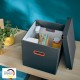 Cutie depozitare LEITZ Cosy Click & Store, carton laminat, pliabila, cu capac si maner, 32x31x36 cm, gri antracit