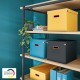 Cutie depozitare LEITZ Cosy Click & Store, carton laminat, pliabila, cu capac si maner, 32x31x36 cm, gri antracit