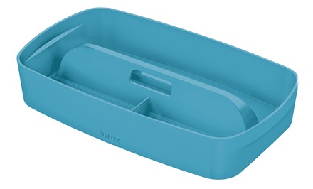 Cutie depozitare LEITZ Cosy MyBox Organiser, PS, cu maner, 30x18x5 cm, albastru celest