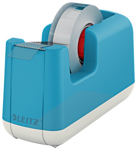 Dispenser pentru banda adeziva LEITZ Cosy, PS, banda inclusa, albastru celest