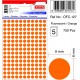 Etichete autoadezive color, D 8 mm, 750 buc/set - orange