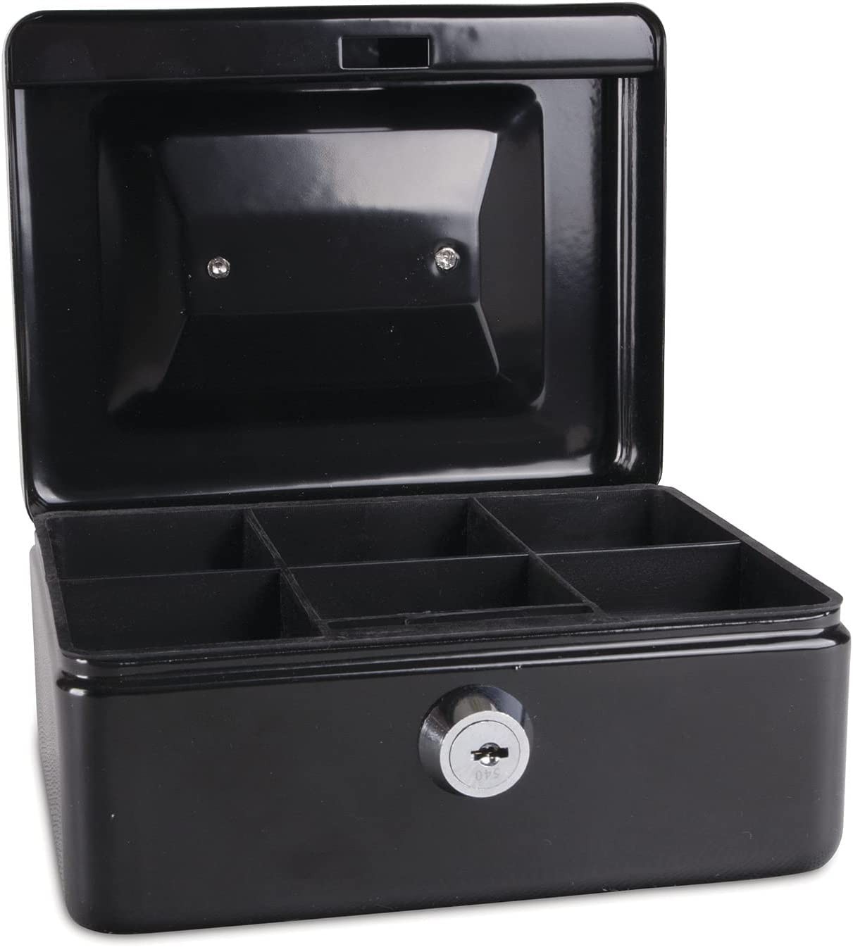 Caseta (cutie) metalica pentru bani, 152 x 115 x 80 mm, DONAU - negru