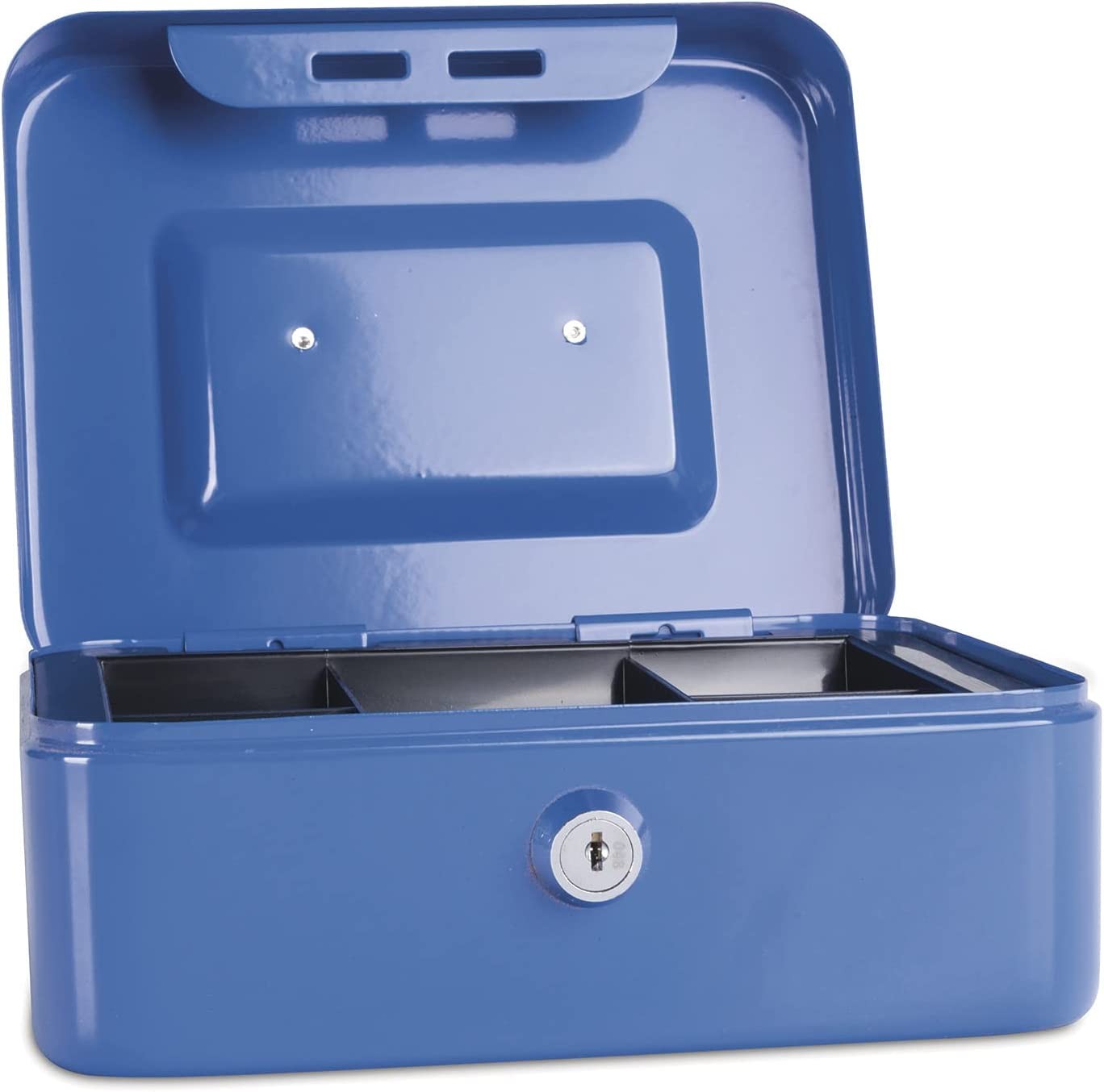 Caseta (cutie) metalica pentru bani, 200 x 160 x 90 mm, DONAU - albastru