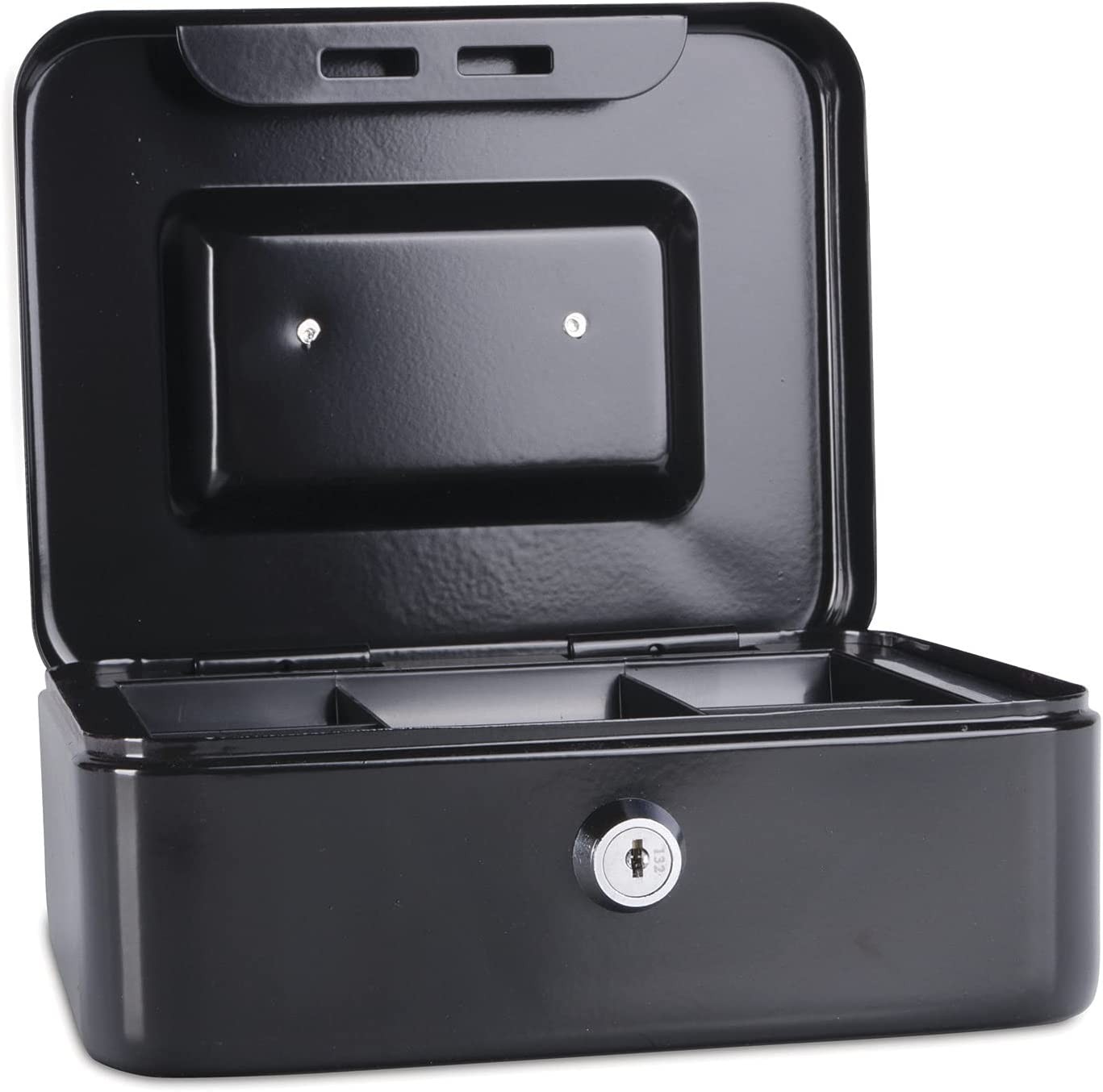Caseta (cutie) metalica pentru bani, 200 x 160 x 90 mm, DONAU - negru