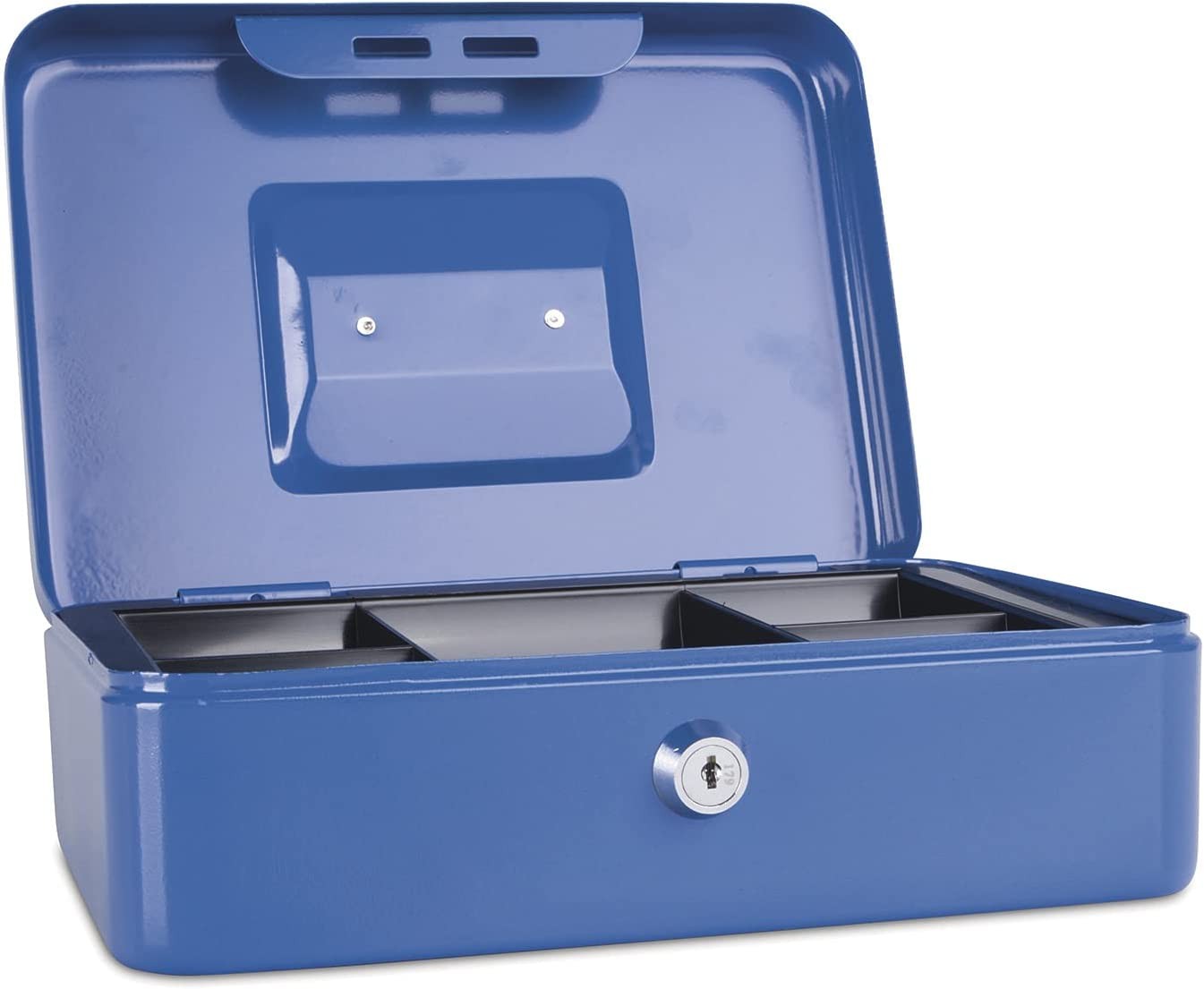 Caseta (cutie) metalica pentru bani, 250 x 180 x 90 mm, DONAU - albastru