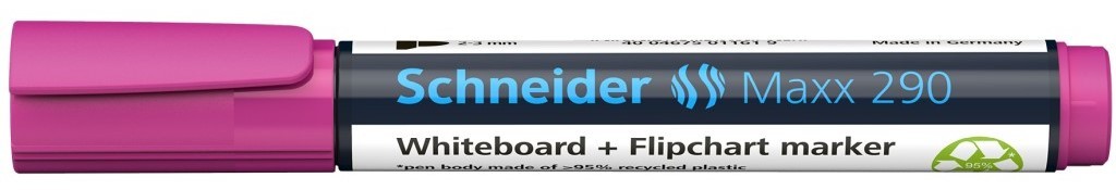 Marker SCHNEIDER Maxx 290, pentru tabla de scris+flipchart, varf rotund 2-3mm - magenta