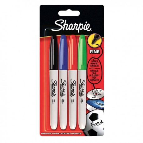 Set marker permanent Papermate, Sharpie, 4 culori standard Set marker permanent Papermate, Sharpie, 4 culori standard