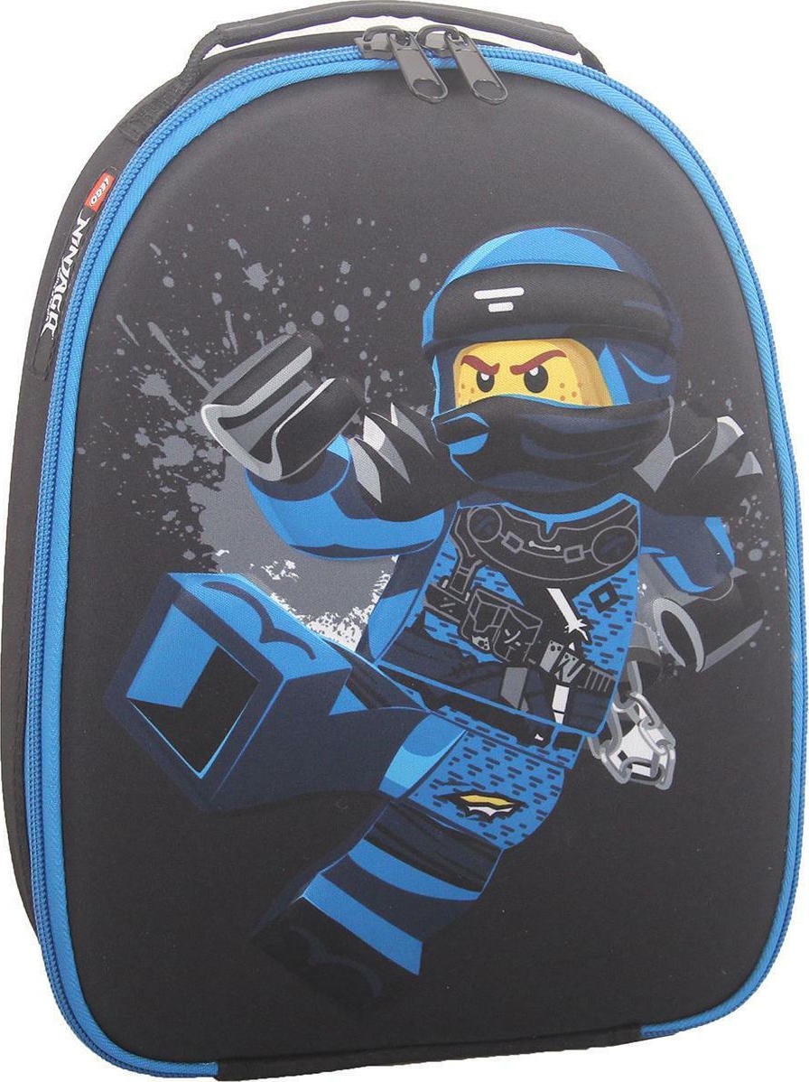 Rucsac negru LEGO M-Line - design albastru Ninjago Jay (pentru mancare)