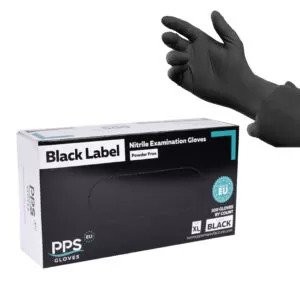 Manusi nitril PPS, unica folosinta, 100 buc/cutie - negre - marime XL