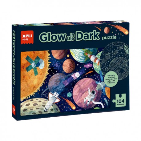 Puzzle Apli Glow in the dark Sistemul solar, 104 piese