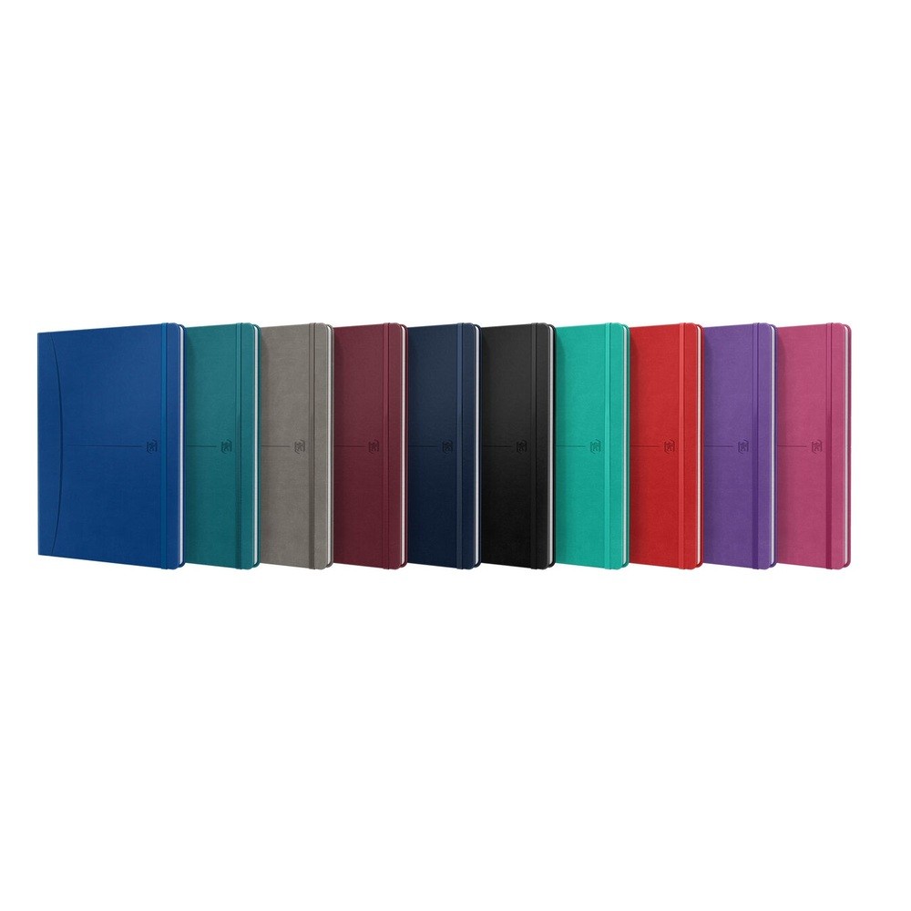 Caiet cu elastic, B5, OXFORD Signature Smart Journal, 80 file-90g/mp, Scribzee, mate - culori clasic