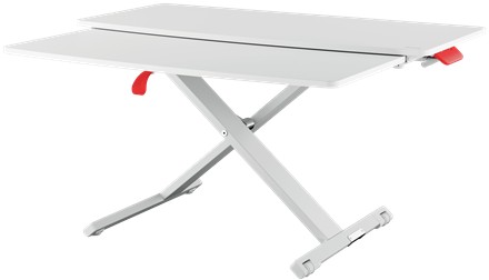 Statie de lucru ergonomica LEITZ Cosy, pozitie sezut/ in picioare, cu sertar pentru tastatura, gri deschis
