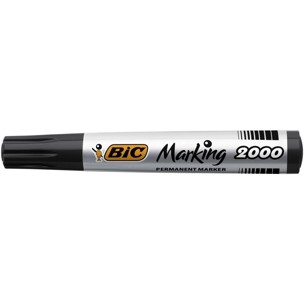 Marker permanent BIC 2000, varf rotund 1.7 mm, negru