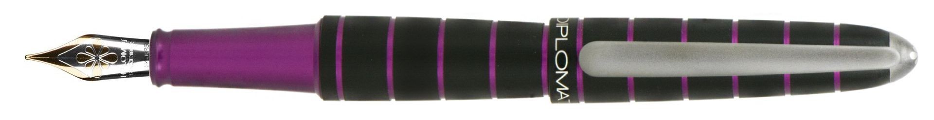 Stilou DIPLOMAT Elox Ring, cu penita M, aurita 14kt. - black purple
