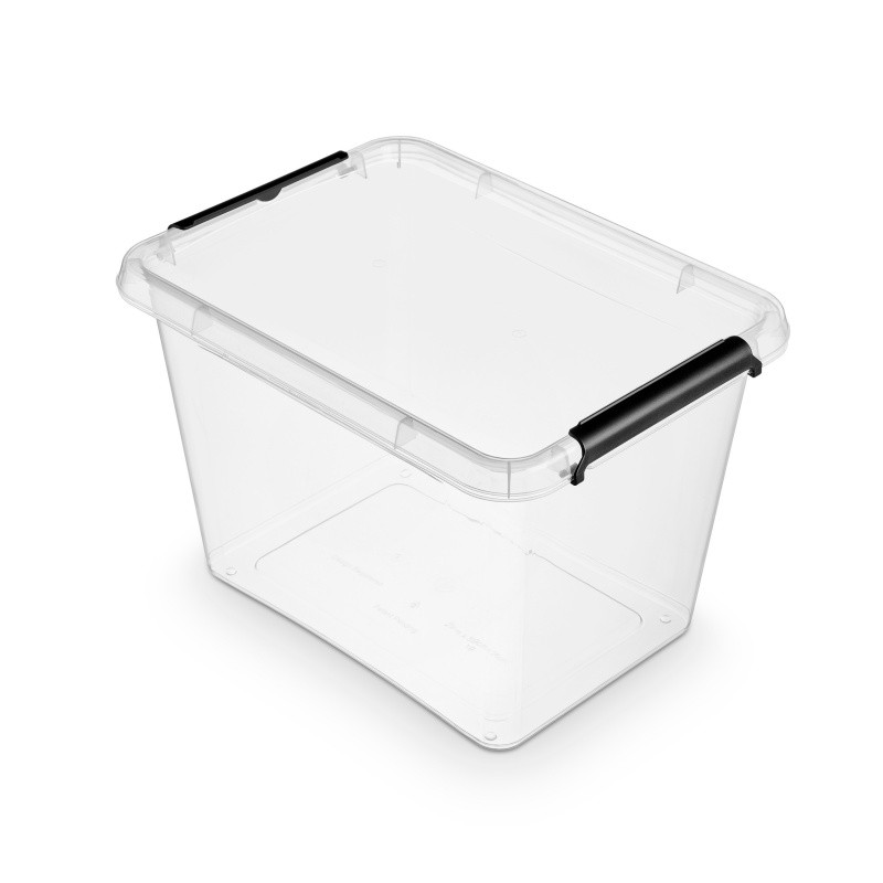 Container plastic cu capac, transparent, ORPLAST Simple box - capacitate 19L