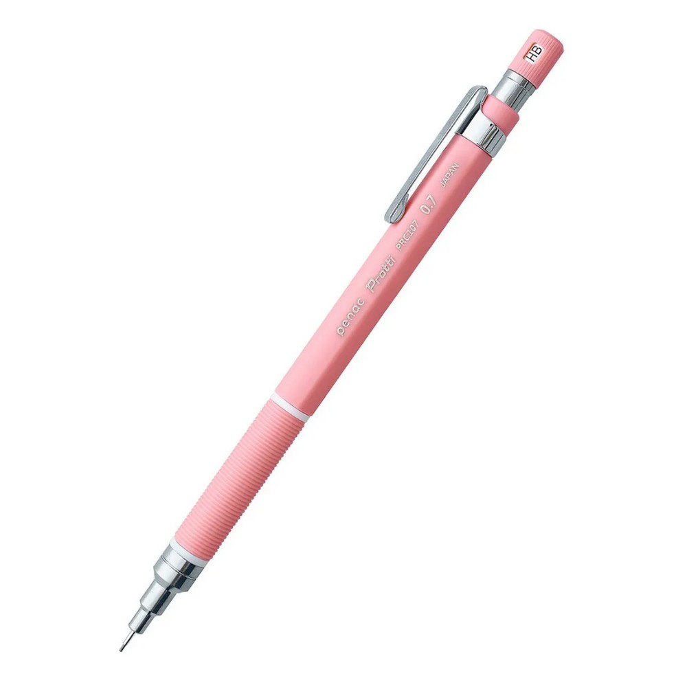 Creion mecanic profesional PENAC Protti PRC-107, 0.7mm, con metalic, varf retractabil, roz, in blister