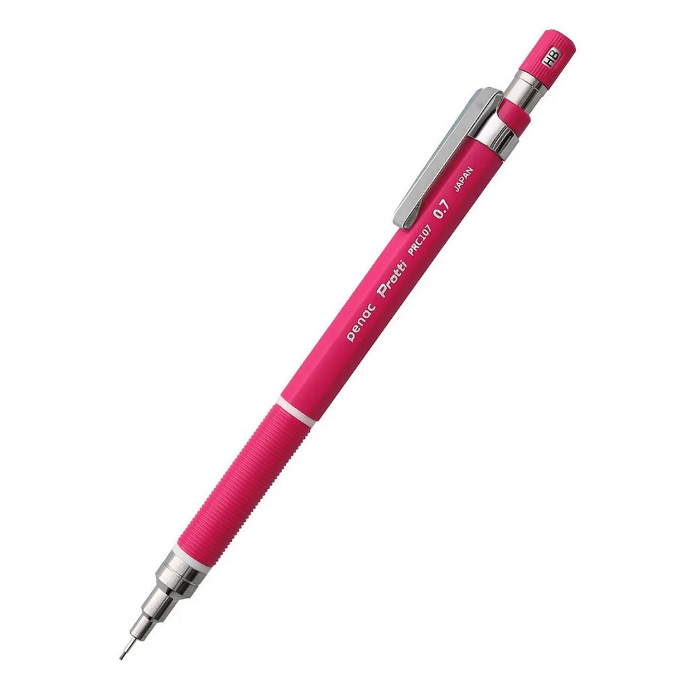 Creion mecanic profesional PENAC Protti PRC-107, 0.7mm, con metalic, varf retractabil, rosu, in blister