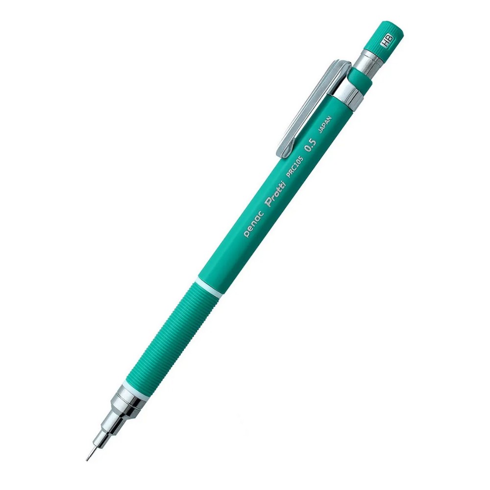 Creion mecanic profesional PENAC Protti PRC-105, 0.5mm, con metalic, varf retractabil, verde, in blister